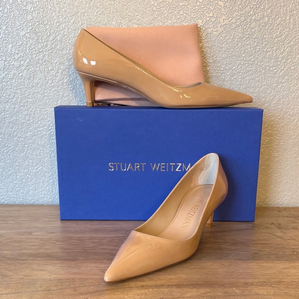 Stuart Weitzman Tan Patent Leather Heels